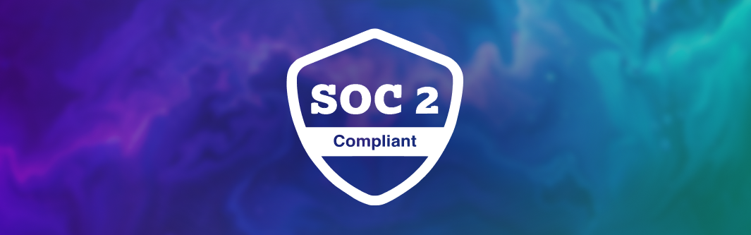 SOC 2 Compliant shield badge on purple-teal gradient background indicating security certification | Dedicatted