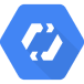 white angular bracket icon inside blue hexagon representing Google Cloud Endpoints