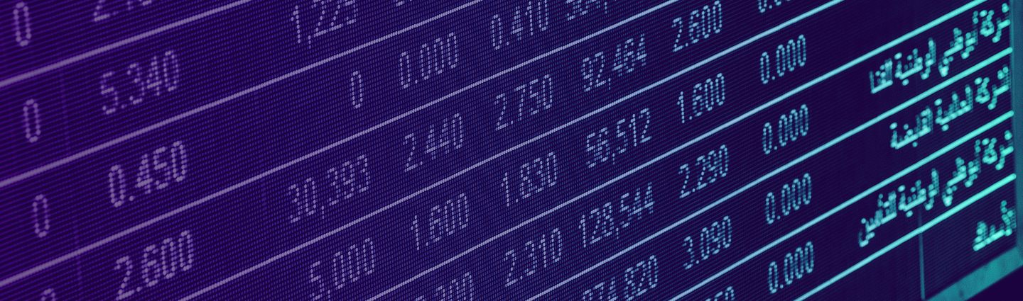 Financial stock market data with graphical representation showing market trends and analysis